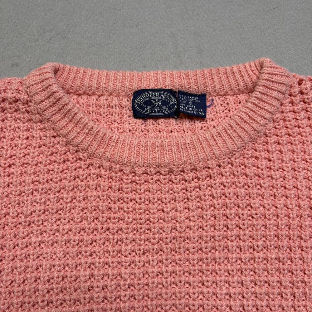 Vintage Newport News Petite Pink Chunky Knit Sweater Womens Small Cottagecore - Picture 2 of 9